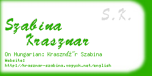 szabina krasznar business card